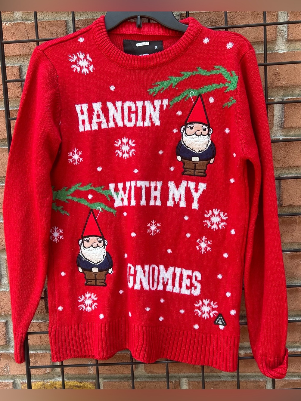 Red "Hangin' With My Gnomies" Ugly Christmas Sweater